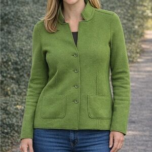 Eileen Fisher Merino Wool Long Sleeve Button Up Sweater Cardigan w/ Pockets